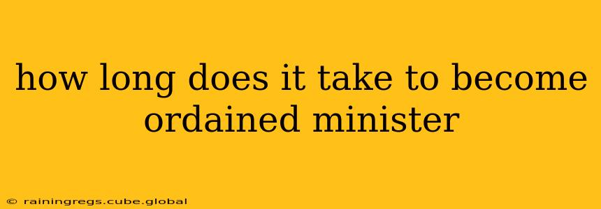 how long does it take to become ordained minister