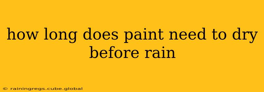 how long does paint need to dry before rain