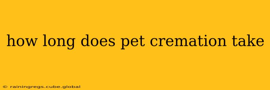 how long does pet cremation take
