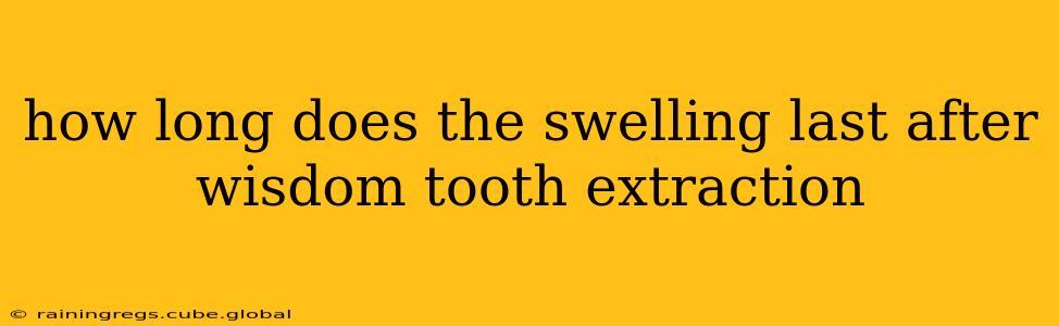 how long does the swelling last after wisdom tooth extraction