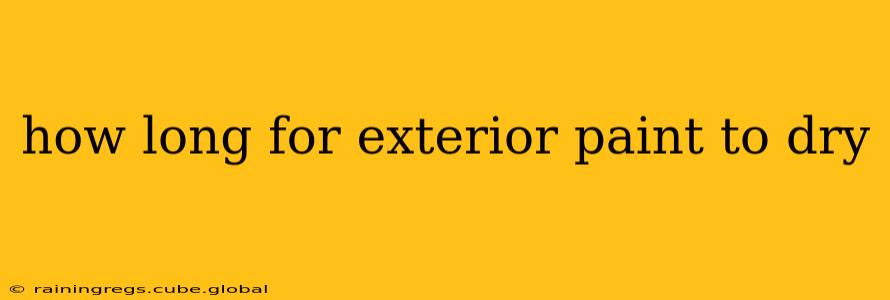 how long for exterior paint to dry