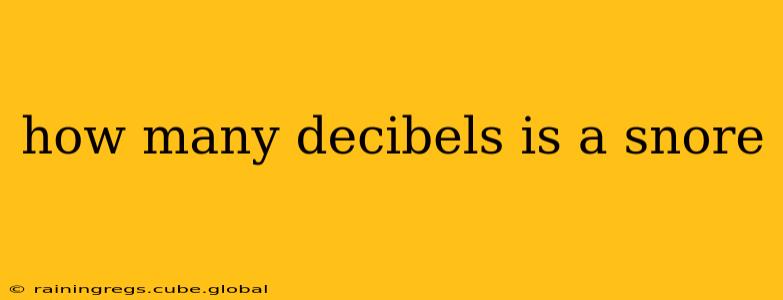 how many decibels is a snore