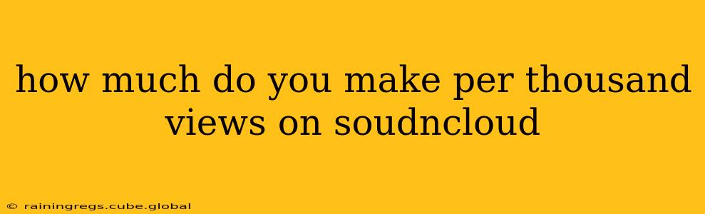 how much do you make per thousand views on soudncloud