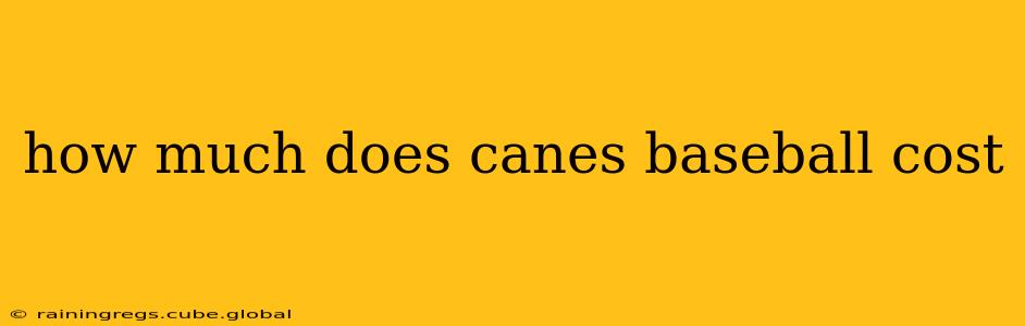 how much does canes baseball cost