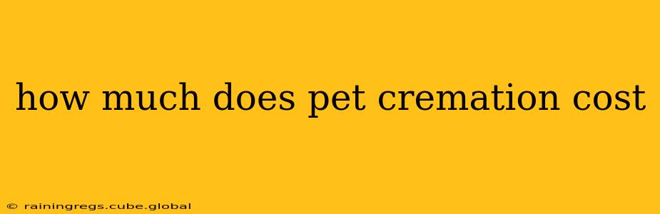 how much does pet cremation cost