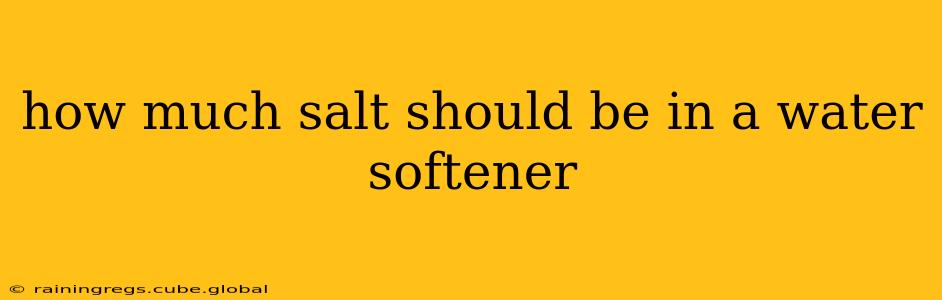 how much salt should be in a water softener