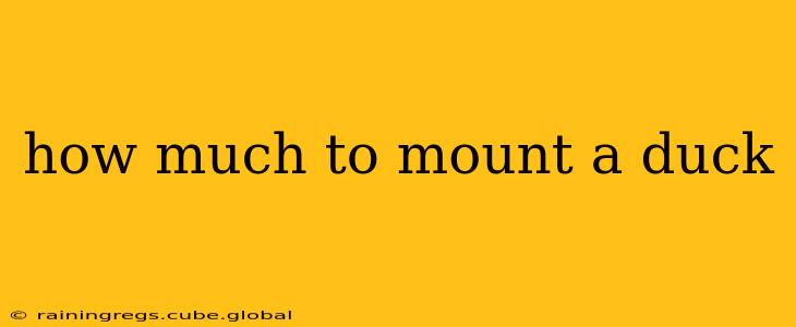 how much to mount a duck