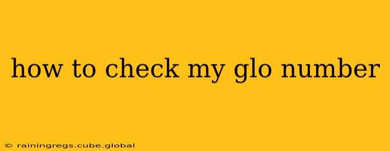 how to check my glo number