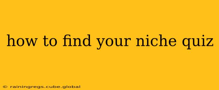 how to find your niche quiz