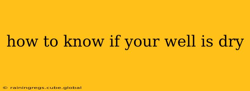 how to know if your well is dry