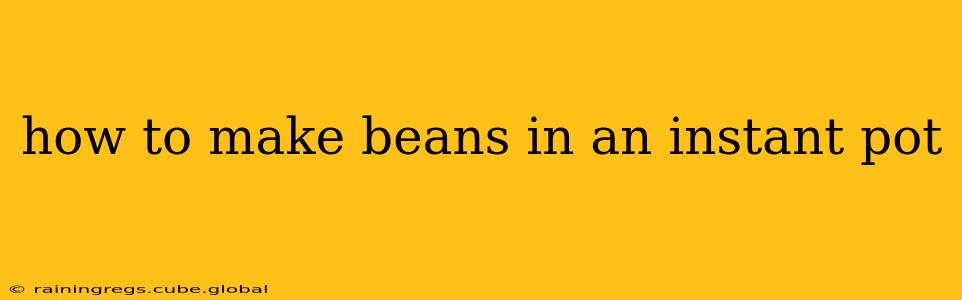 how to make beans in an instant pot