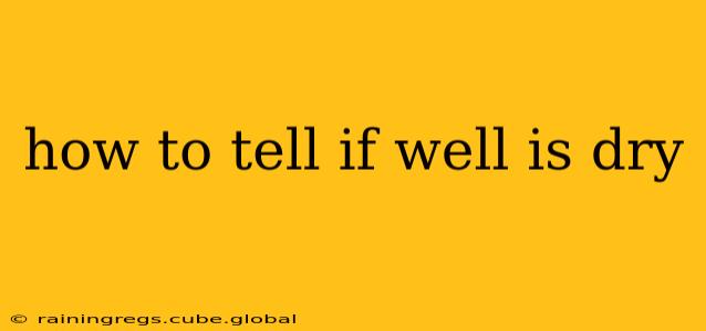 how to tell if well is dry