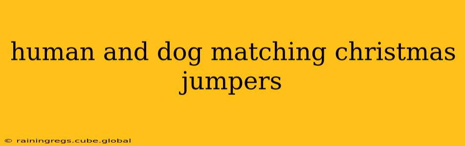 human and dog matching christmas jumpers