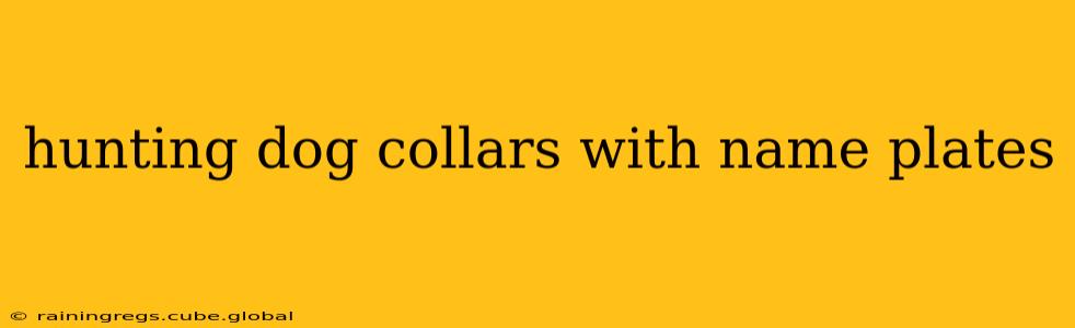 hunting dog collars with name plates