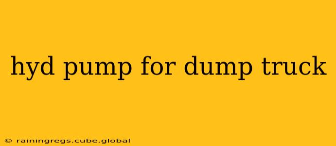 hyd pump for dump truck