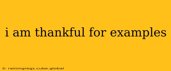 i am thankful for examples