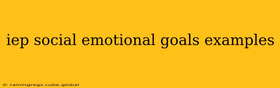 iep social emotional goals examples