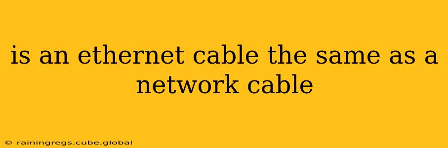 is an ethernet cable the same as a network cable