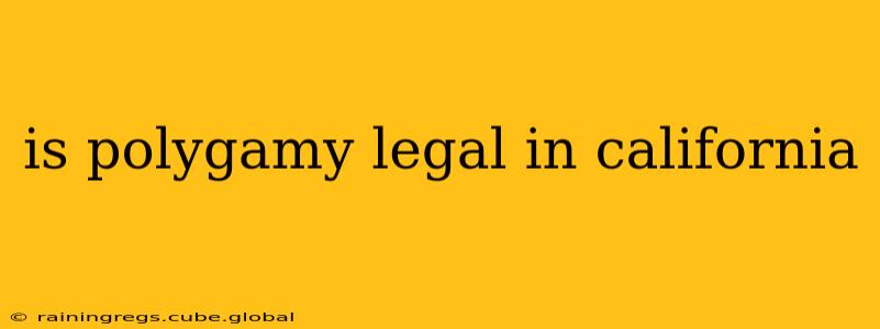 is polygamy legal in california