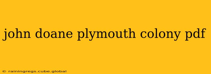 john doane plymouth colony pdf