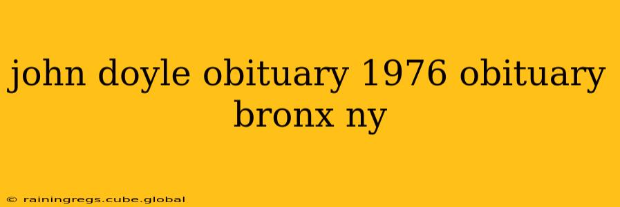 john doyle obituary 1976 obituary bronx ny
