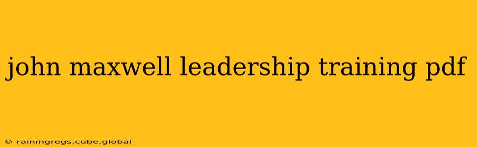 john maxwell leadership training pdf