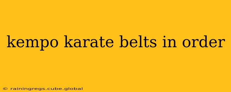 kempo karate belts in order