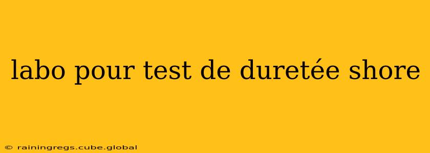 labo pour test de duretée shore