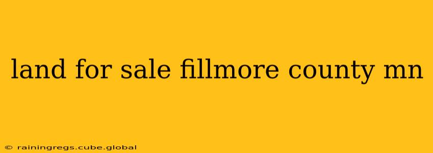 land for sale fillmore county mn