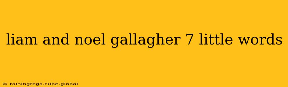 liam and noel gallagher 7 little words