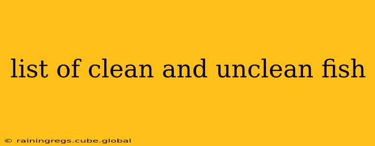 list of clean and unclean fish