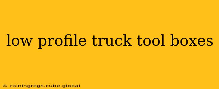 low profile truck tool boxes