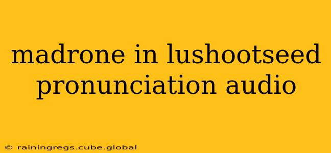 madrone in lushootseed pronunciation audio