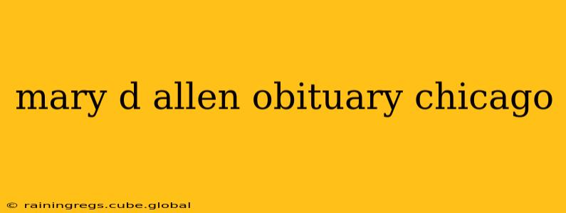 mary d allen obituary chicago