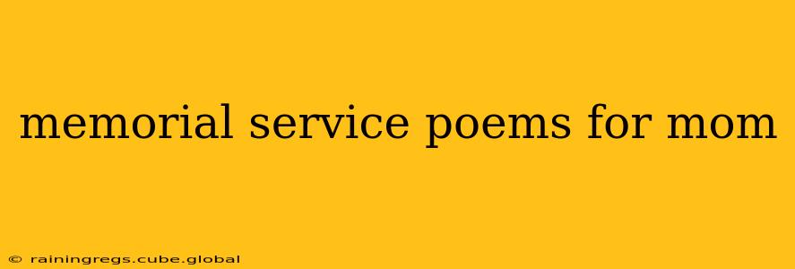 memorial service poems for mom