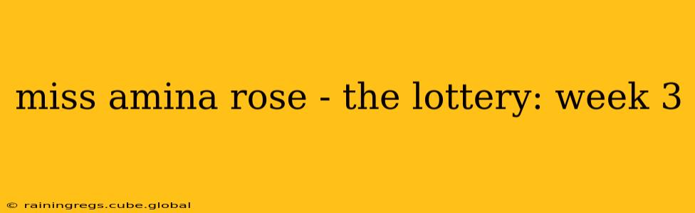 miss amina rose - the lottery: week 3