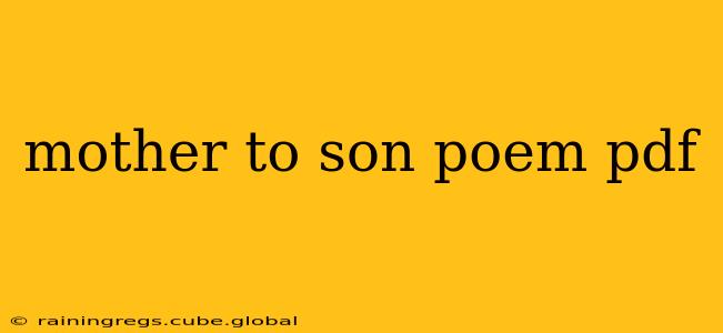 mother to son poem pdf