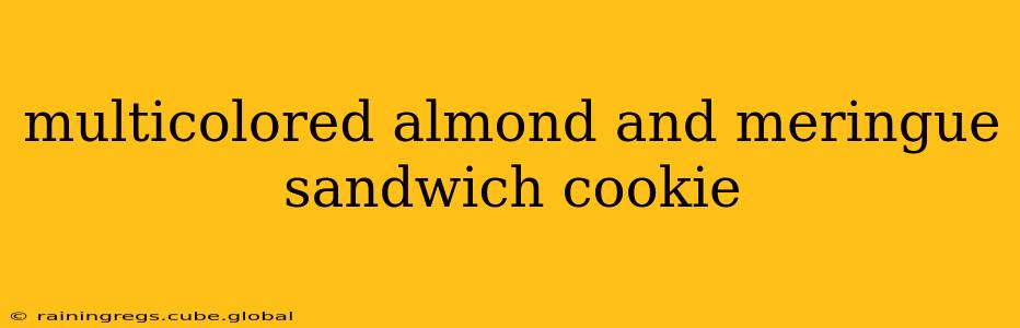 multicolored almond and meringue sandwich cookie