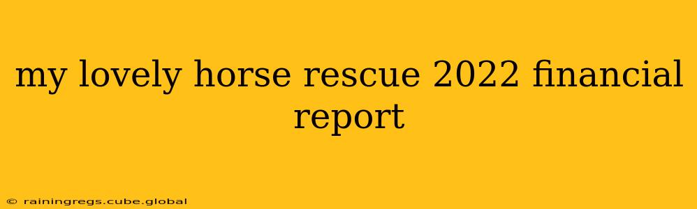 my lovely horse rescue 2022 financial report