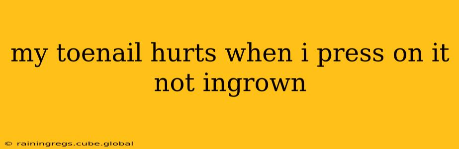 my toenail hurts when i press on it not ingrown