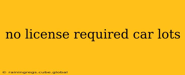 no license required car lots