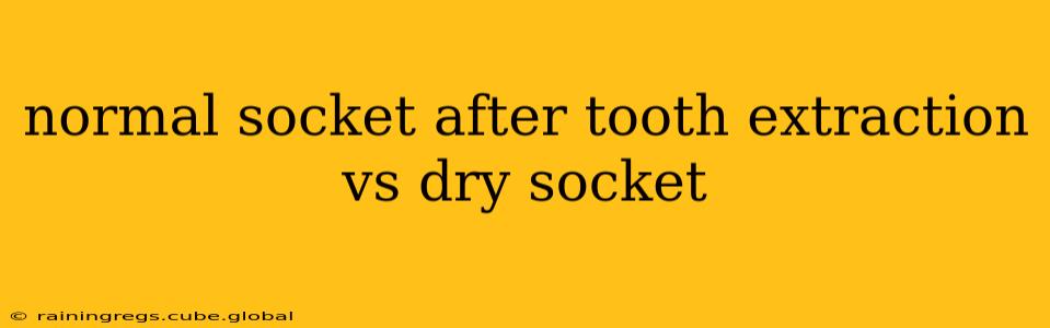 normal socket after tooth extraction vs dry socket