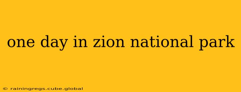one day in zion national park