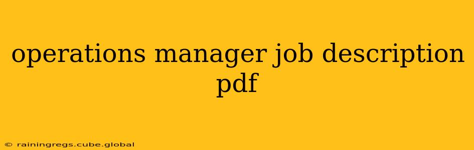 operations manager job description pdf