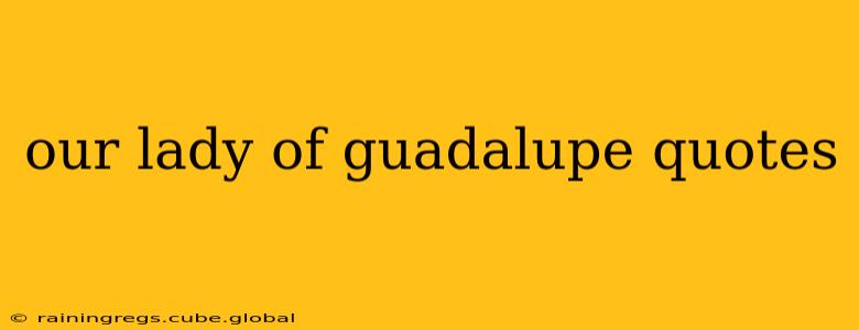 our lady of guadalupe quotes