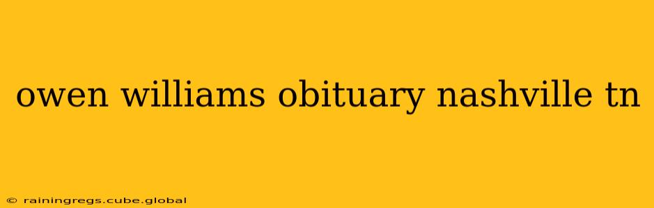 owen williams obituary nashville tn