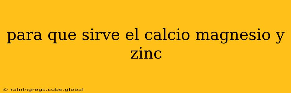 para que sirve el calcio magnesio y zinc