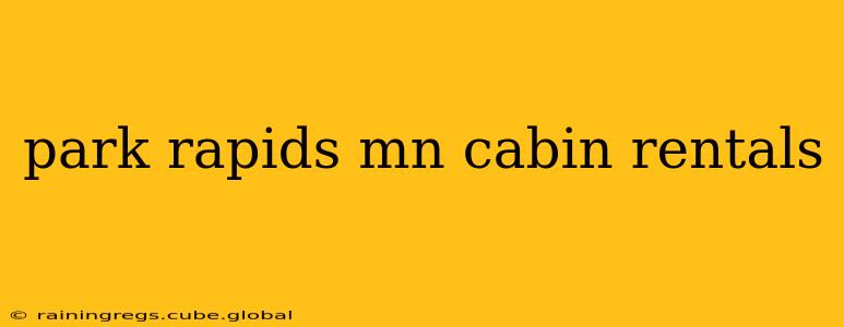 park rapids mn cabin rentals