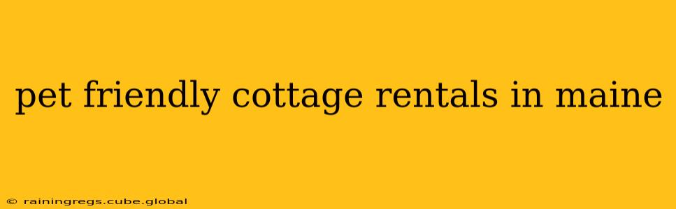 pet friendly cottage rentals in maine