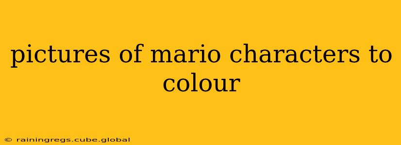 pictures of mario characters to colour